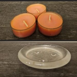 Clear Glass Footed Pillar Candle Holder Set of 3 Vintage Tealight Candles